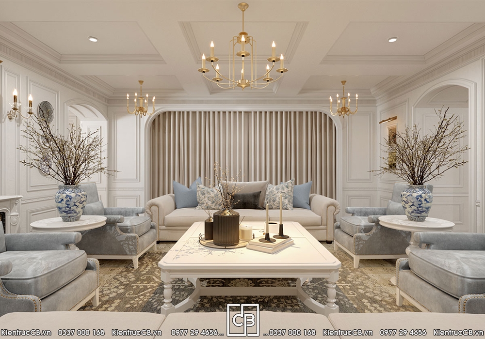 Nội thất tân cổ điển nhẹ nhàng - sang trọng