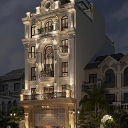 Mẫu Thiết Kế Nhà Phố Tân Cổ Điển Kết Hợp Kinh Doanh Sang Trọng