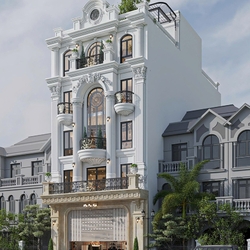 Mẫu Thiết Kế Nhà Phố Tân Cổ Điển Kết Hợp Kinh Doanh Sang Trọng