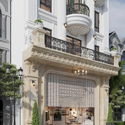 Mẫu Thiết Kế Nhà Phố Tân Cổ Điển Kết Hợp Kinh Doanh Sang Trọng