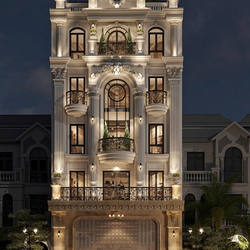 Mẫu Thiết Kế Nhà Phố Tân Cổ Điển Kết Hợp Kinh Doanh Sang Trọng