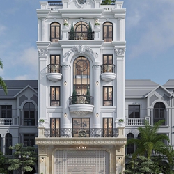 Mẫu Thiết Kế Nhà Phố Tân Cổ Điển Kết Hợp Kinh Doanh Sang Trọng