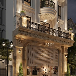 Mẫu Thiết Kế Nhà Phố Tân Cổ Điển Kết Hợp Kinh Doanh Sang Trọng