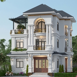 Biệt Thự Tân Cổ Điển 3 Tầng Mái Nhật