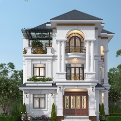 Biệt Thự Tân Cổ Điển 3 Tầng Mái Nhật