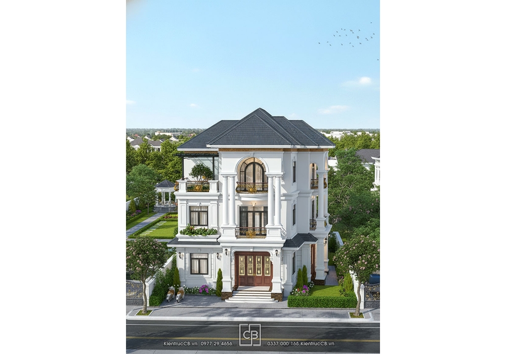 Biệt Thự Tân Cổ Điển 3 Tầng Mái Nhật