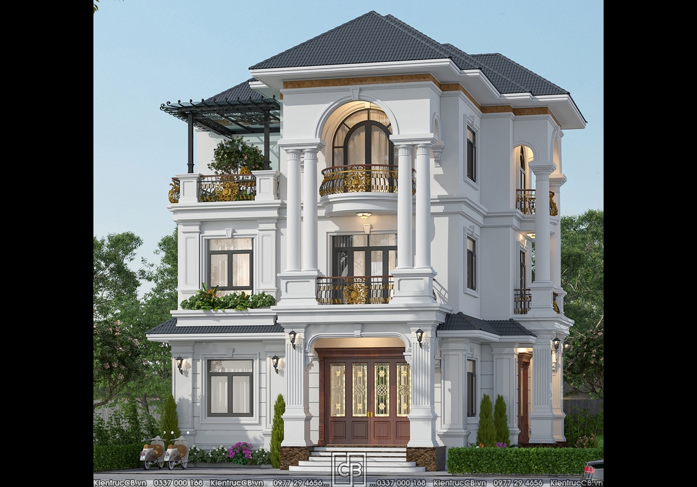 Biệt Thự Tân Cổ Điển 3 Tầng Mái Nhật