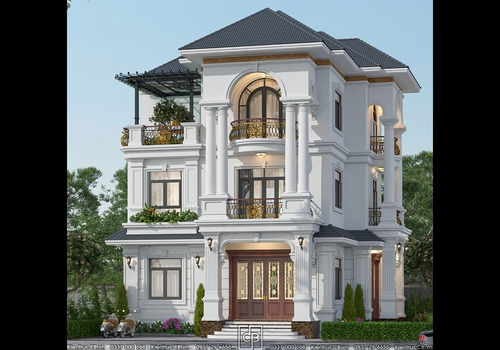 Biệt Thự Tân Cổ Điển 3 Tầng Mái Nhật
