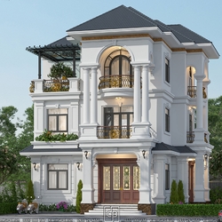 Biệt Thự Tân Cổ Điển 3 Tầng Mái Nhật