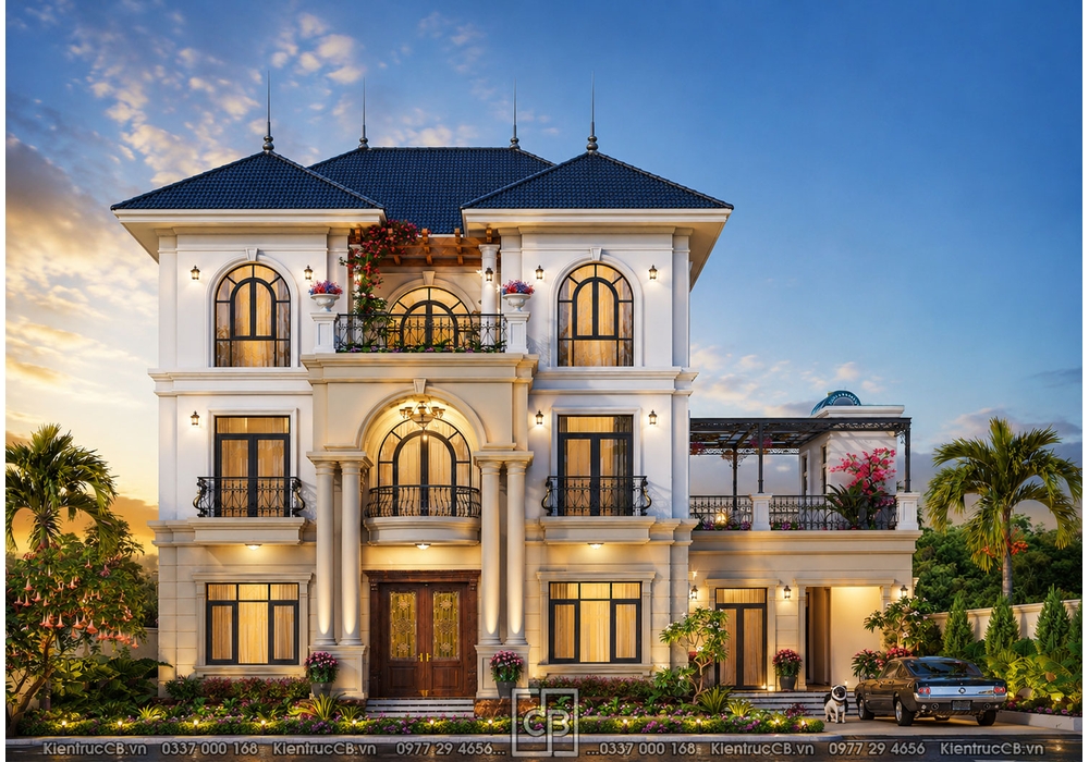 Mẫu biệt thự tân cổ điển 3 tầng đẹp