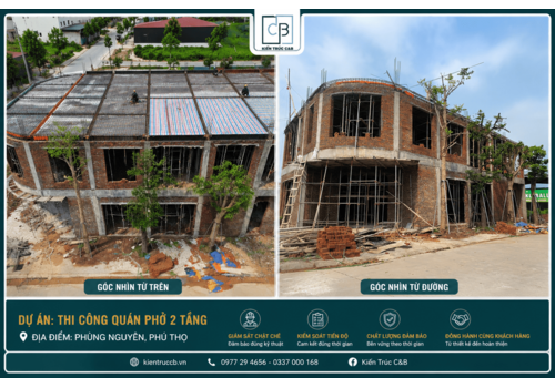Thi Công Quán Phở 2 Tầng Hiện Đại Tại Phú Thọ | Kiến Trúc C&B
