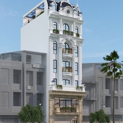 Thiết kế nhà phố tân cổ điển 6 tầng