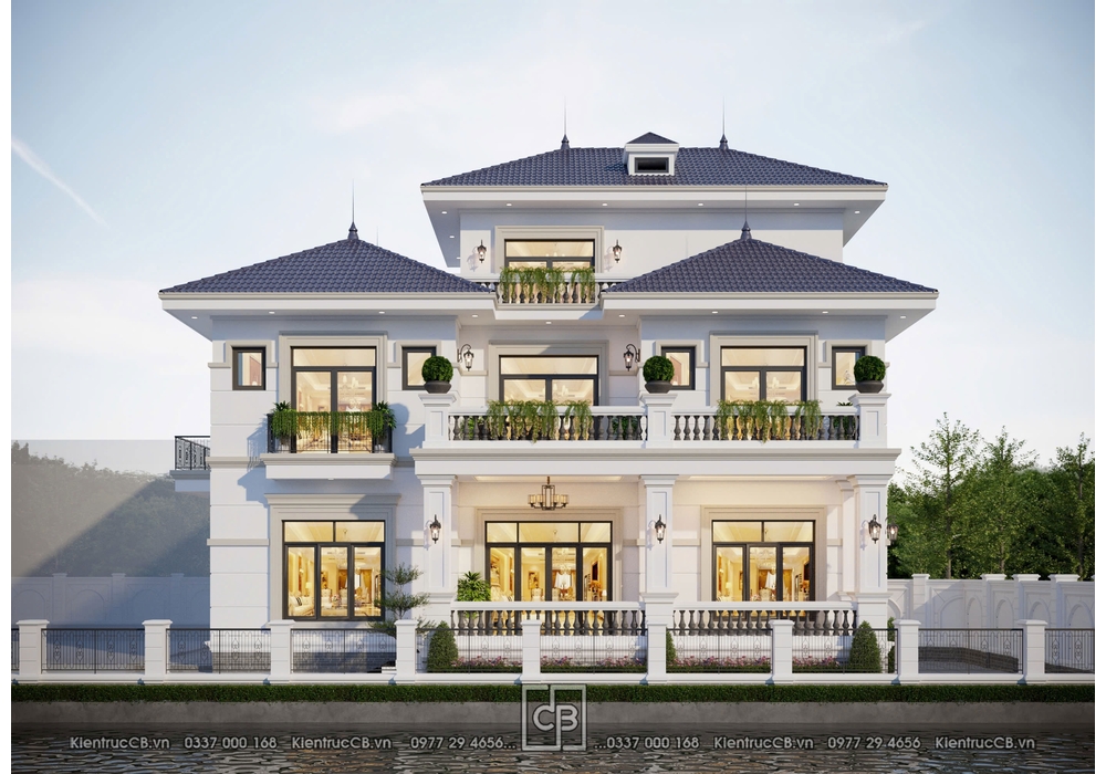 Biệt Thự Tân Cổ Điển 3 Tầng Mái Nhật