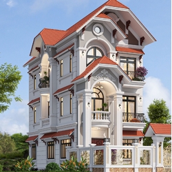 Không thể rời mắt biệt thự 4 tầng tân cổ điển mái cụp độc đáo