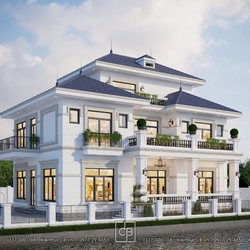 Biệt Thự Tân Cổ Điển 3 Tầng Mái Nhật