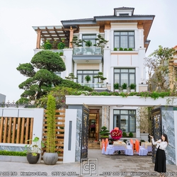 Thi Công Thực Tế Biệt Thự Hiện Đại Mái Nhật 3 Tầng