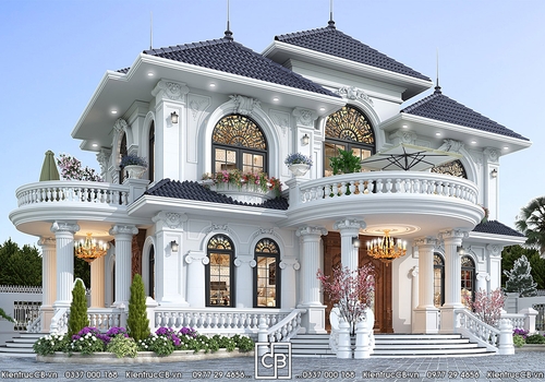 Vẻ đẹp hoa mỹ của mẫu biệt thự cổ điển 2 tầng mái Nhật