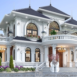 Vẻ đẹp hoa mỹ của mẫu biệt thự cổ điển 2 tầng mái Nhật