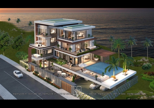 Mẫu biệt thự hiện đại 4 tầng kết hợp cho thuê (BT072001)