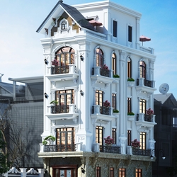 Mẫu nhà ống đẹp 5 tầng 2 mặt tiền tân cổ điển (MSP: NT200501)