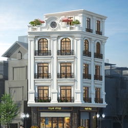 Thiết kế nhà ống 4 tầng 2 mặt tiền kinh doanh (MSP: NO022105)