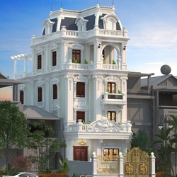 Mẫu nhà phố 4 tầng 1 tum phong cách cổ điển (MSP: NOT082002)