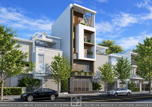 Mẫu nhà ống 5 tầng hiện đại đẹp (MSP: NO122001)