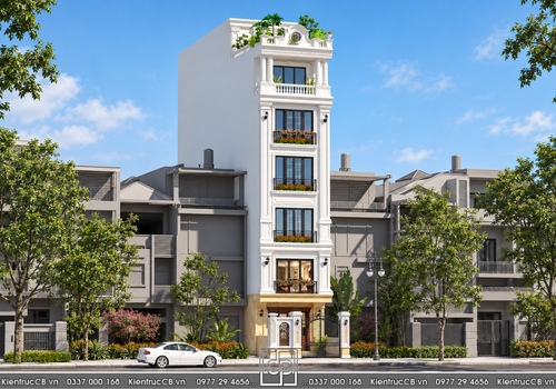 Mẫu nhà ống 6 tầng phong cách tân cổ điển