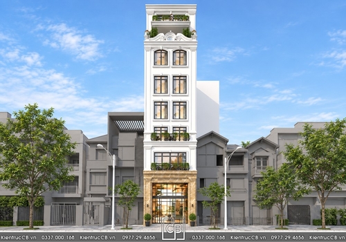 Sang trọng, cổ điển trong mẫu nhà ống 7 tầng kết hợp để ở và cho thuê  