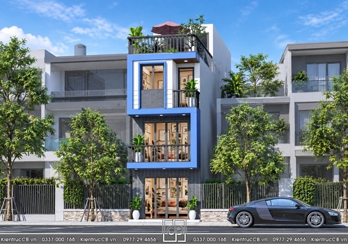 Thiết kế nhà ống 3 tầng hiện đại đẹp phá cách (MSP: NO042101)