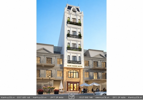 Xuân Thành Hotel - Mẫu thiết kế nhà phố cho thuê 6 tầng tân cổ điển
