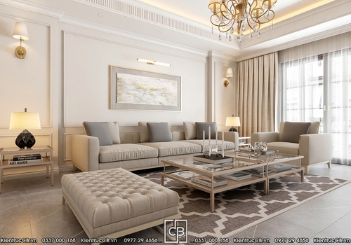 Nội thất nhà ống tân cổ điển anh Tâm tại Văn Phú
