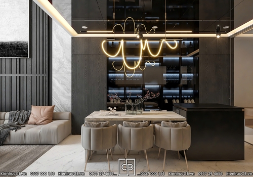 Nội thất nhà ống anh Tấn tại Hà Đông – Điểm nhấn thông tầng
