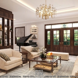 Nội thất biệt thự Geleximco cô Thủy – Vẻ đẹp tân cổ điển