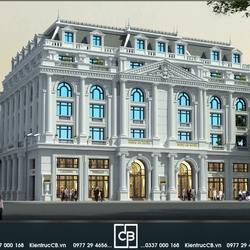 Thiết kế Móng Cái Hotel với hệ cột và cửa vòm cổ điển