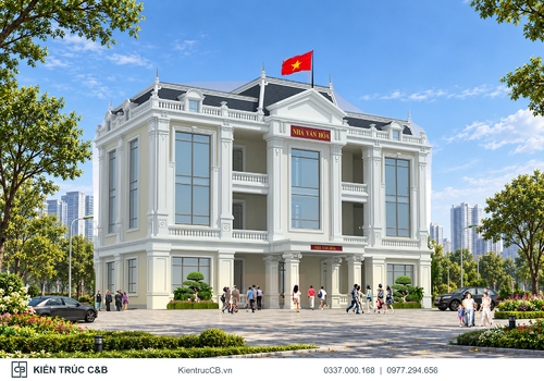 Nhà văn hóa Quận Cầu Giấy: kiến trúc tân cổ điển phương án 2