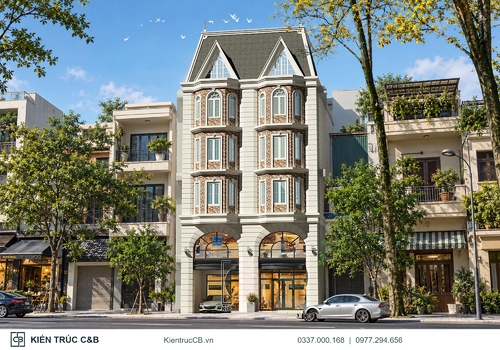 Thiết kế building 5 tầng 1 tum của anh Lâm tại Hà Nội