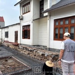 Thi công biệt thự anh Cưỡng tại Hưng Yên: móng và phần thô