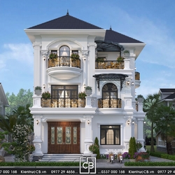 Thi công biệt thự chị Huyền tại La Phù: 3D và ảnh thực tế