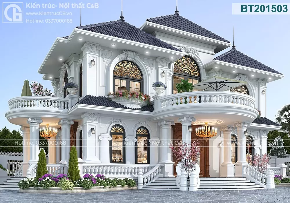 Mẫu nhà biệt thự 2 tầng mái Thái - Công ty thiết kế biệt thự đẹp