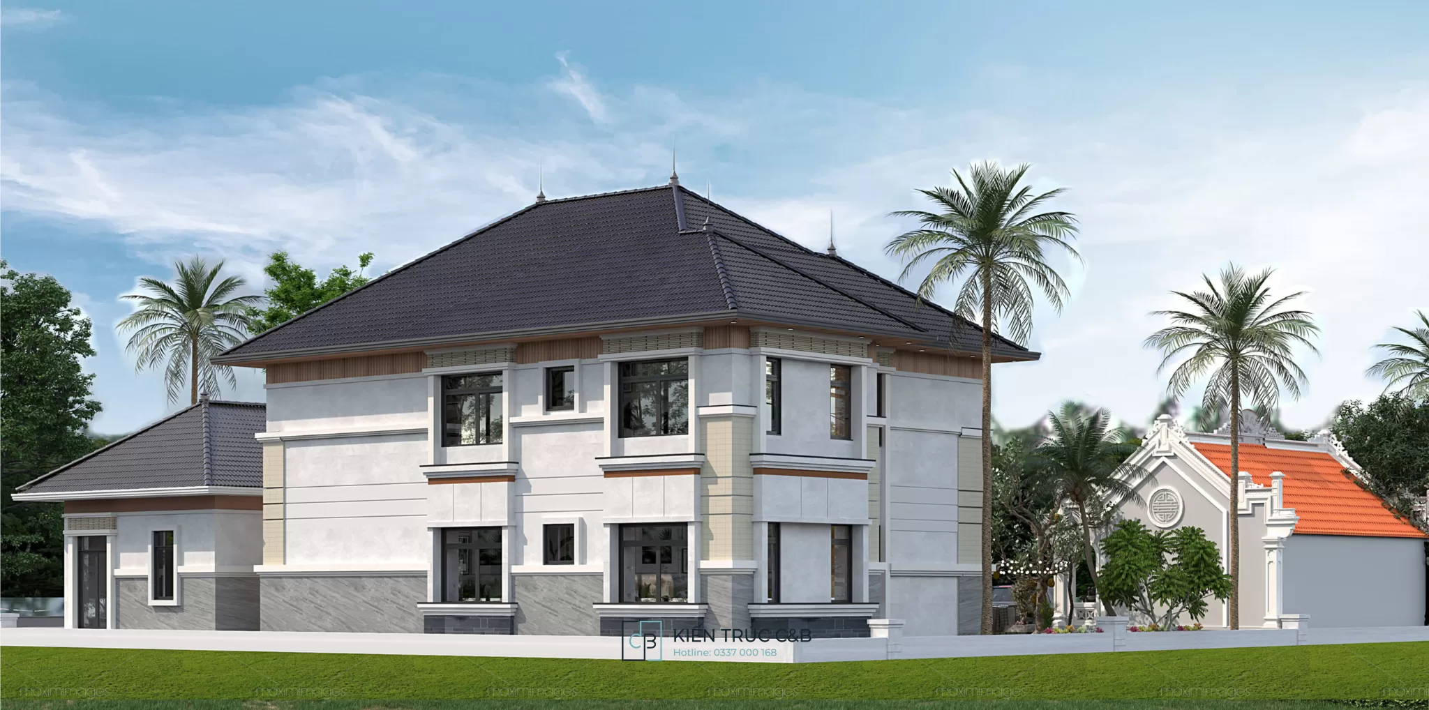 Mặt sau của Biệt thự hiện đại