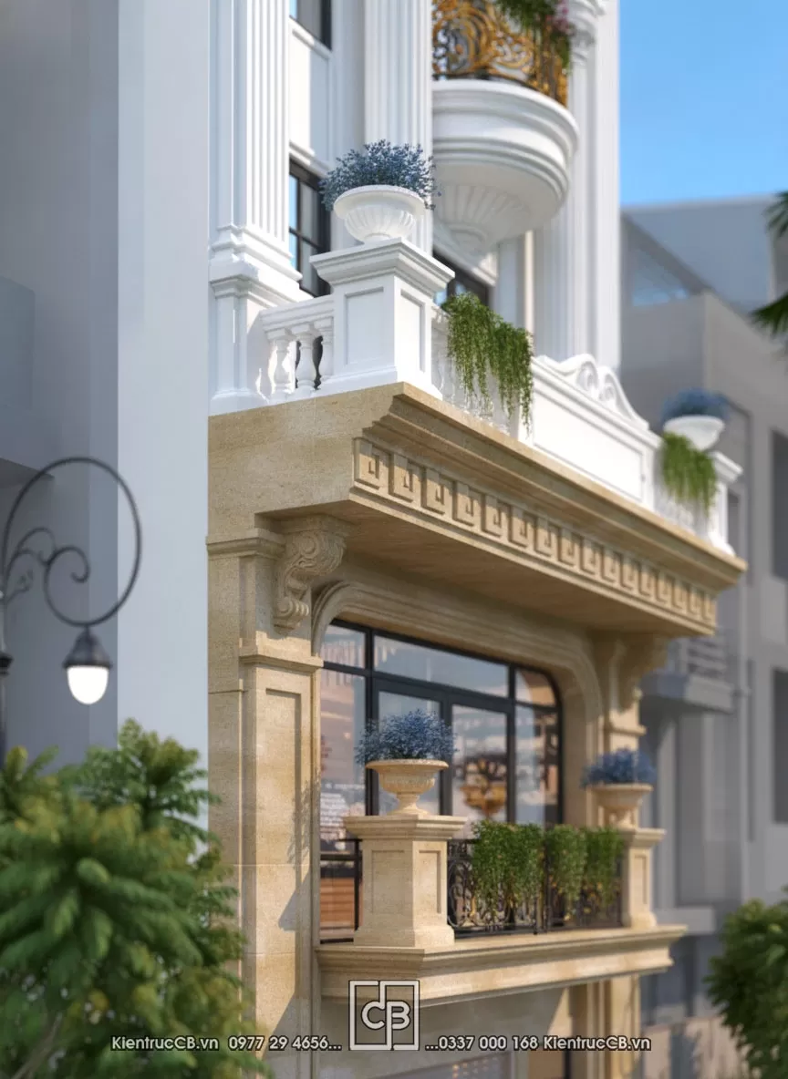 Mặt tiên nhà phố tân cổ điển 6 tầng