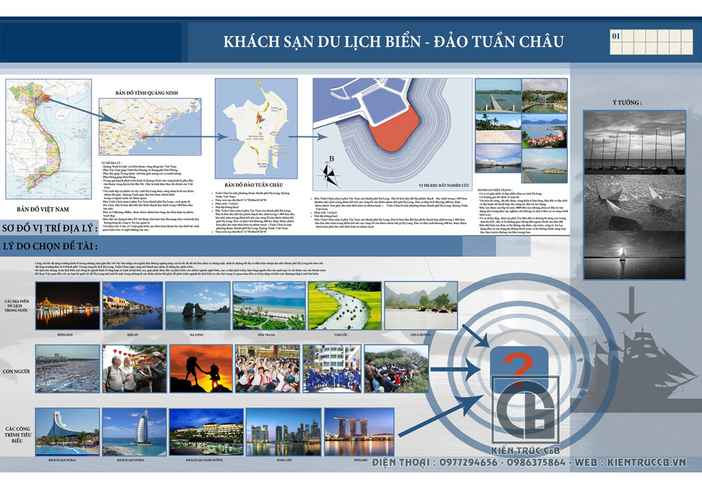 Bảng ý tưởng thiết kế và bối cảnh khu vực Tuần Châu trong bộ hồ sơ ảnh