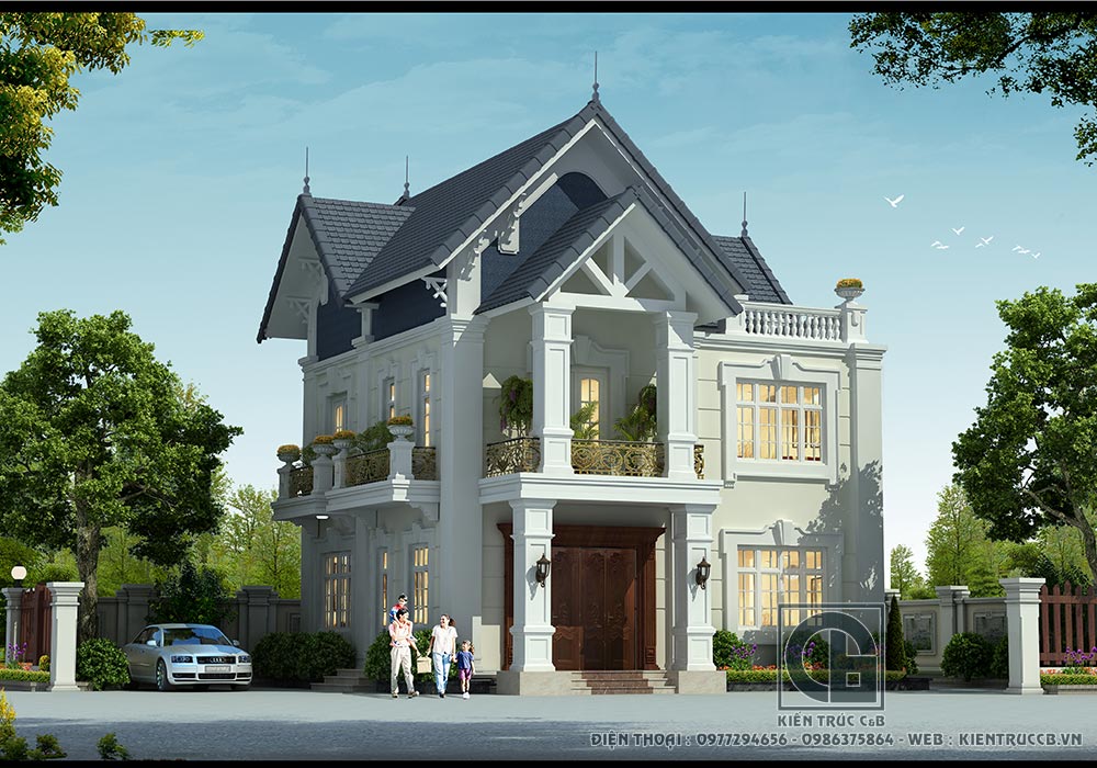 Thiết kế biệt thự mái Thái mang phong cách tân cổ điển nhẹ nhàng, tinh tế