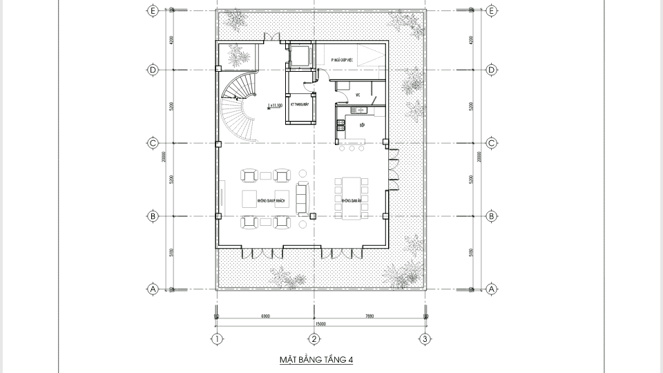 Mặt bằng biệt thự phố kết hợp kinh doanh