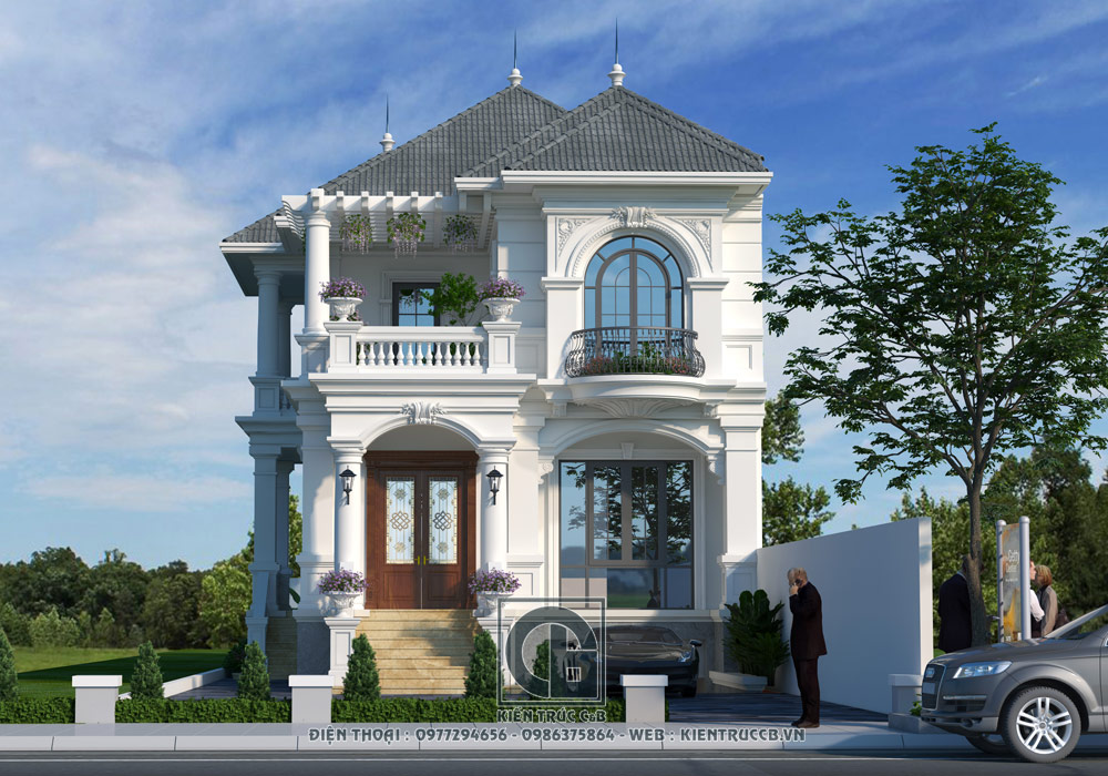 Ấn tượng thiết kế mẫu biệt thự 2 tầng mang phong cách Pháp