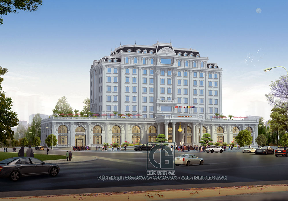 Ấn tượng mẫu thiết kế khách sạn đẹp tân cổ điển - Kientruccb.vn