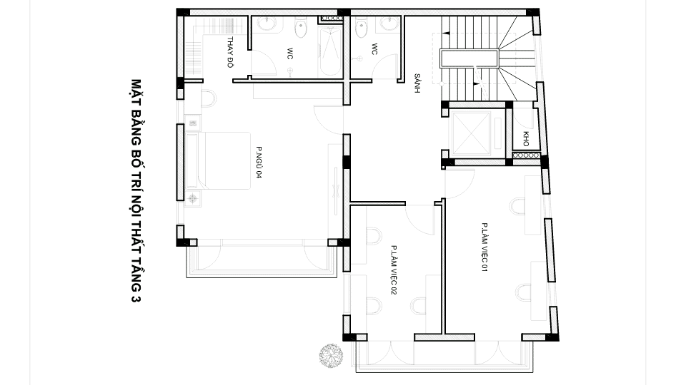 Thiết kế biệt thự 3 tầng 1 tum phong cách hiện đại