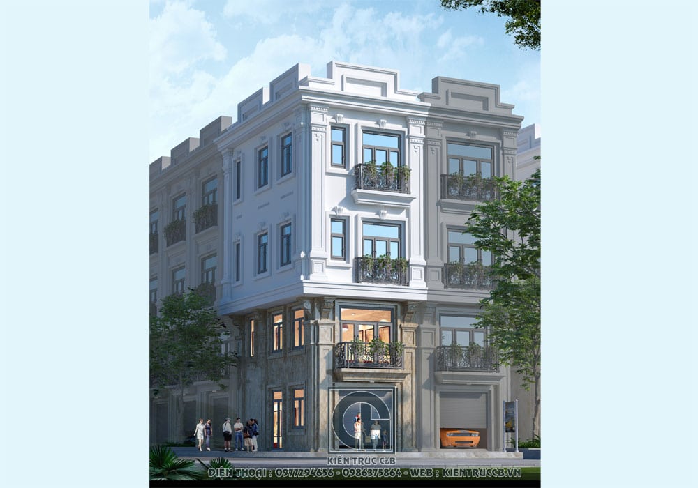 Thiết kế nhà phố kết hợp cho thuê phong cách kiến trúc tân cổ