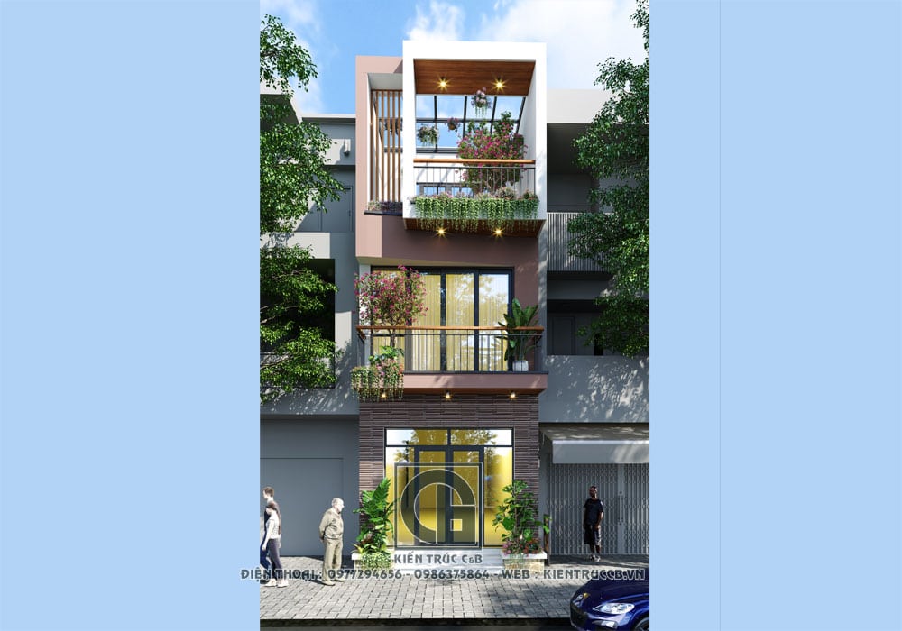 Mẫu thiết kế nhà phố 3 tầng đẹp hiện đại bạn không thể bỏ qua năm 2018  NP523048  Kiến trúc Angcovat
